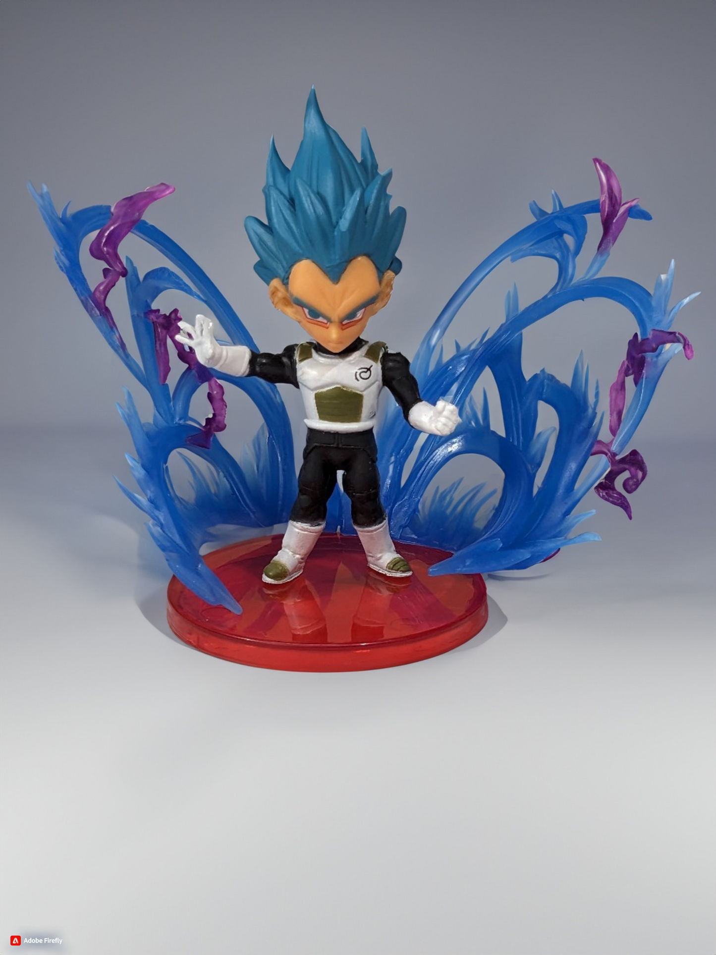 Dragon BallZ 8.5 cm Vegeta Super Saiyan God- Blue, Energy Effect Action Figure with Cute Display Stand, Best Anime Collectible for DBZ Fans