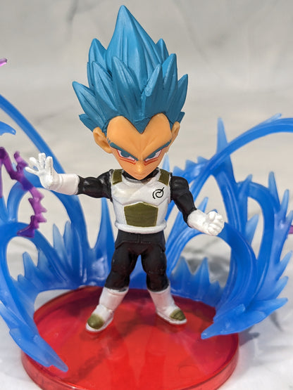 Dragon BallZ 8.5 cm Vegeta Super Saiyan God- Blue, Energy Effect Action Figure with Cute Display Stand, Best Anime Collectible for DBZ Fans