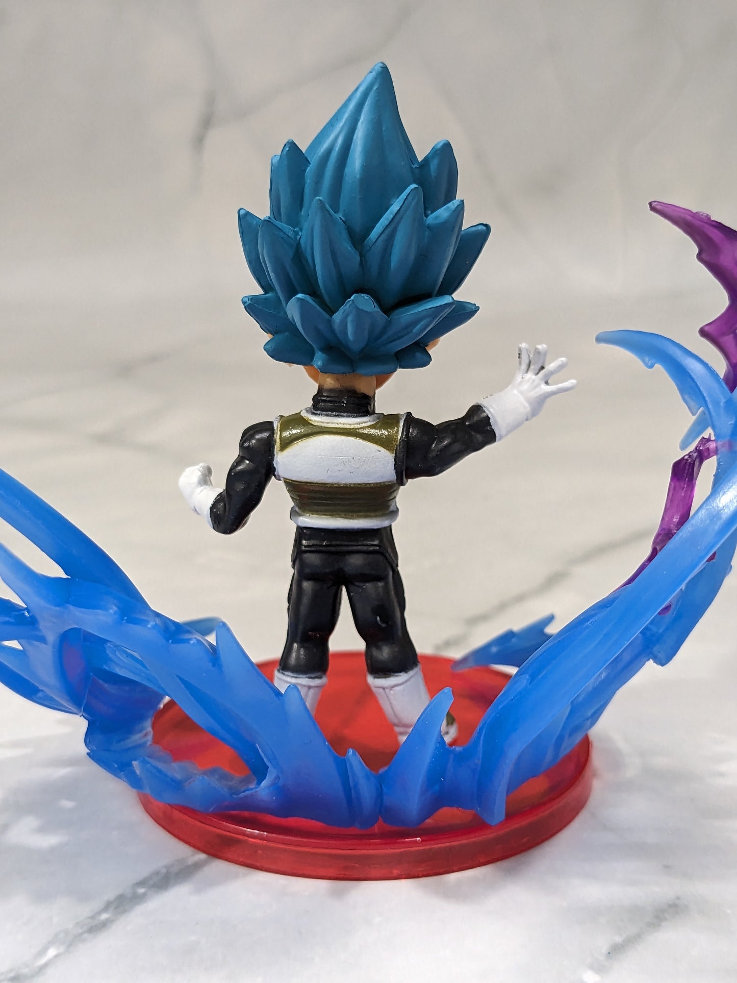 Dragon BallZ 8.5 cm Vegeta Super Saiyan God- Blue, Energy Effect Action Figure with Cute Display Stand, Best Anime Collectible for DBZ Fans