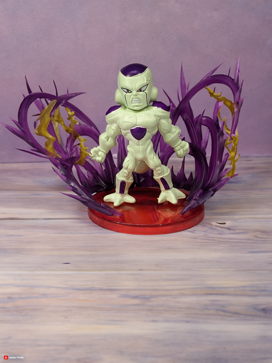 Dragon BallZ FRIEZA Action Figure (7 cm x11 cm), Energy Effect Q Version, Fighting Pose Anime with Cute Display Stand, Best Collectible for DBZ Lovers