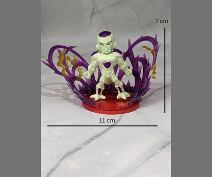 Dragon BallZ FRIEZA Action Figure (7 cm x11 cm), Energy Effect Q Version, Fighting Pose Anime with Cute Display Stand, Best Collectible for DBZ Lovers