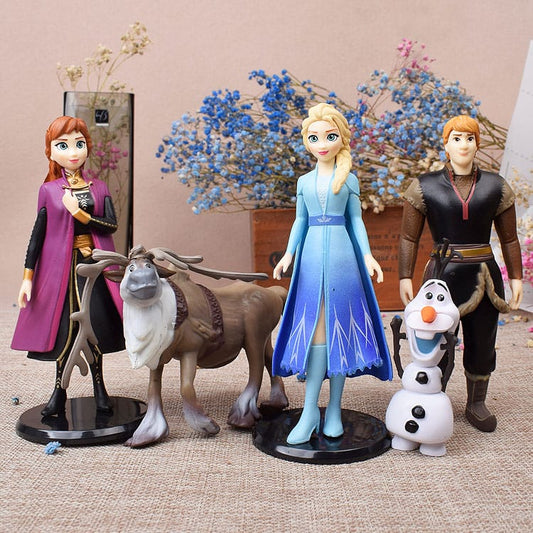 Frozen Figurine Set (5 Pcs), Princess Elsa Anna, Fashion Dolls, Decoration Set, Kids Play Set, Best Gift for Frozen Fans- 6 to 12cm