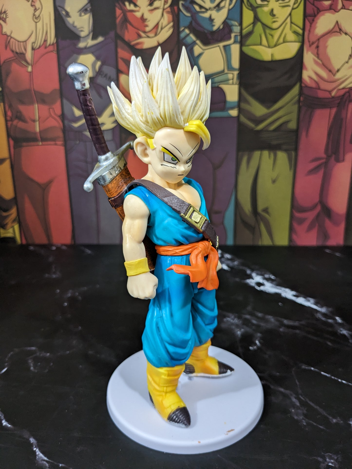 Dragon BallZ Anime Super Saiyan Kids, 19 cm Trunks Son Goten (carrying Sword), PVC Action Figure, Best Gift & Collectible for Children