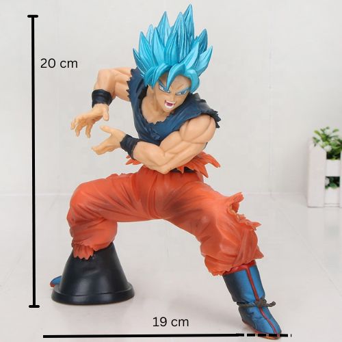 20 cm DBZ Legend Super Saiyan Son Goku, Blue Hair Action Figure, Dynamic Super Throw Action, PVC Anime Collectible, Ideal Gift for DBZ Fans