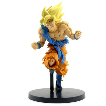 Dragon BallZ Super Saiyan Goku, 21 cm - Super Jumping Action Figure, Burdock Battle Scene, PVC Anime Collectible, Amazing Gift for DBZ Fans