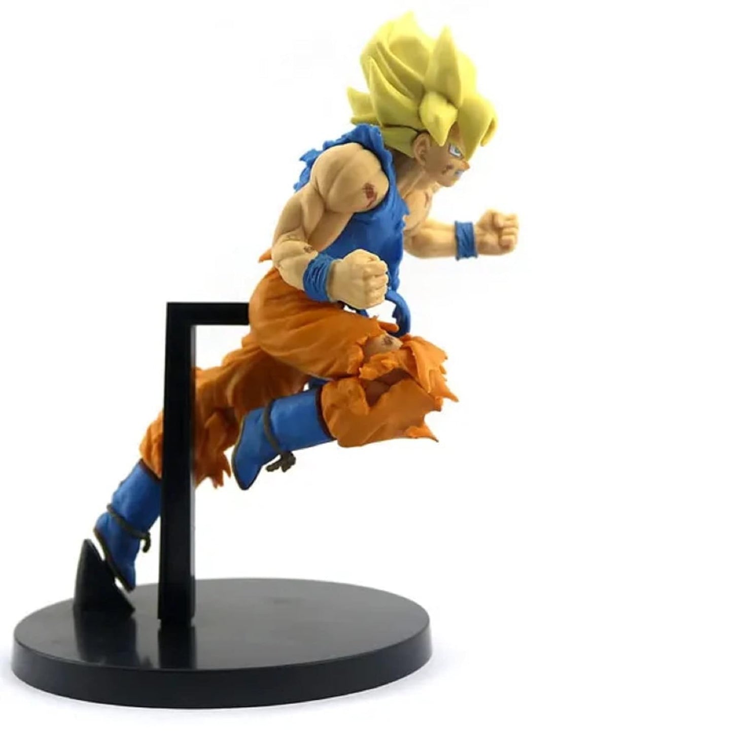 Dragon BallZ Super Saiyan Goku, 21 cm - Super Jumping Action Figure, Burdock Battle Scene, PVC Anime Collectible, Amazing Gift for DBZ Fans