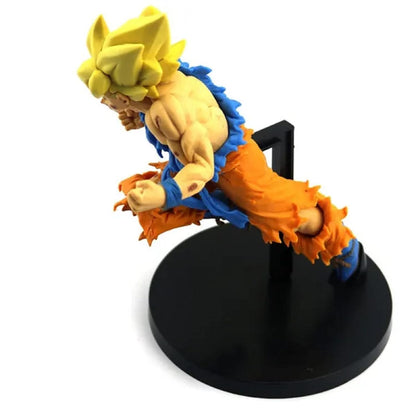 Dragon BallZ Super Saiyan Goku, 21 cm - Super Jumping Action Figure, Burdock Battle Scene, PVC Anime Collectible, Amazing Gift for DBZ Fans