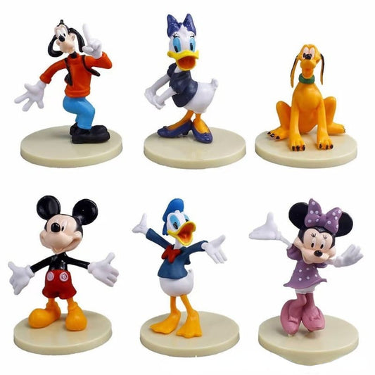 Mickey Mouse Clubhouse Action Figures (7-8 cm), Mickey, Minnie, Donald, Daisy, Goofy & Pluto, Show Piece, Cake Toppers, Best Toy Set for Kids