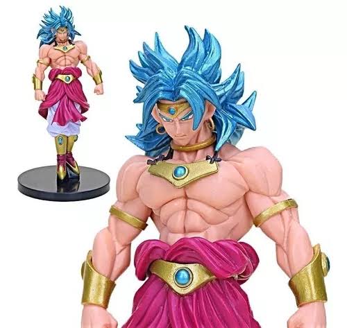 18 cm Dragon Ball Z Super Saiyan Broly Action Figure - Blue Hair, Premium PVC Anime Collectible, Decorative Statue, Best Gift for DBZ Fans