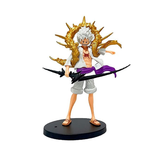 21 cm One Piece Anime, Luffy Gear 5 Action Figure, for Car Dashboard, Decoration, Office Desk & Study Table, Best Gift for Luffy Fans