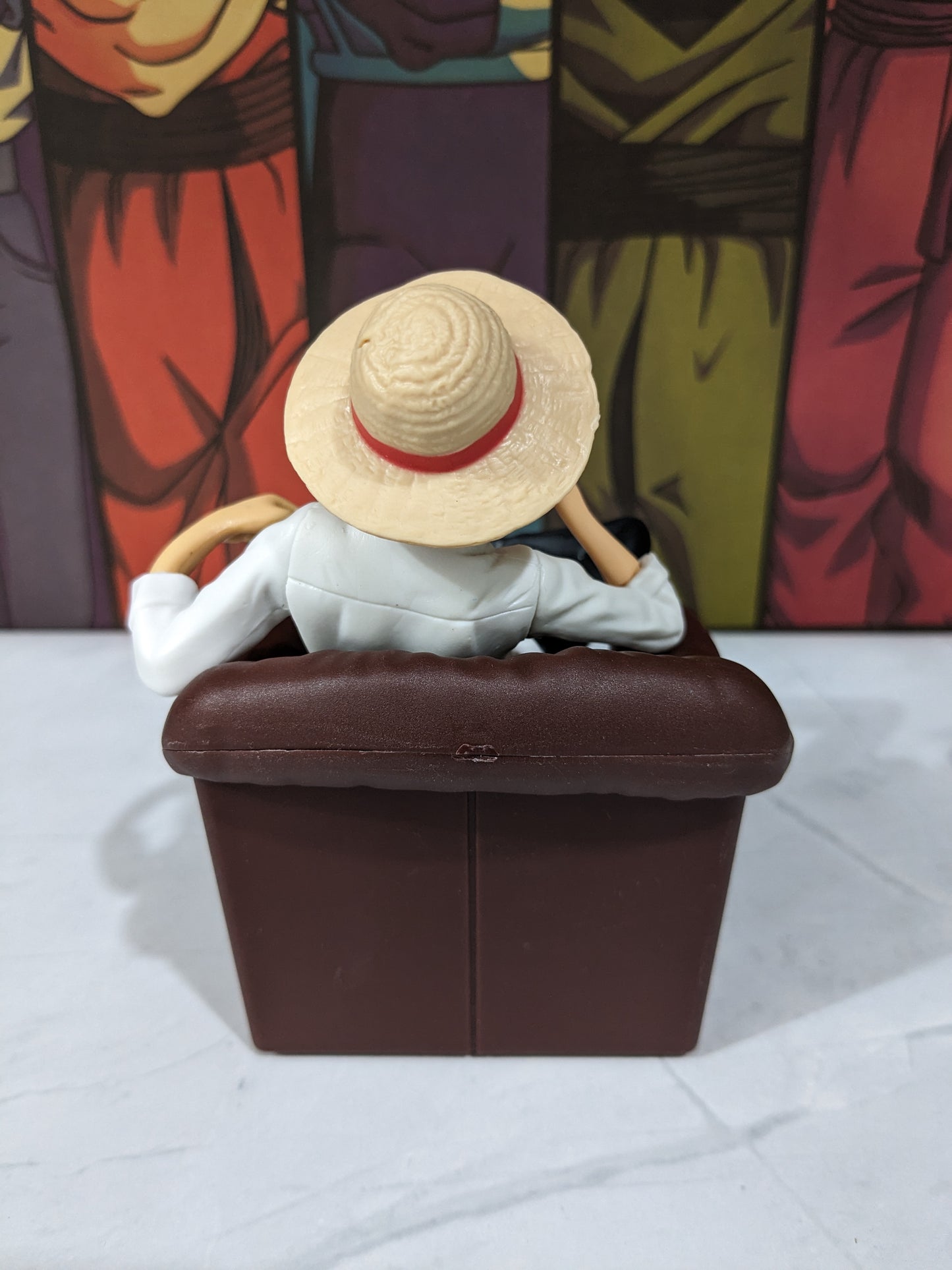 Cute One Piece Luffy Action Figure (13 cm Height), Sitting on a Sofa, PVC Anime Collectible, Best Gift for One Piece Lovers