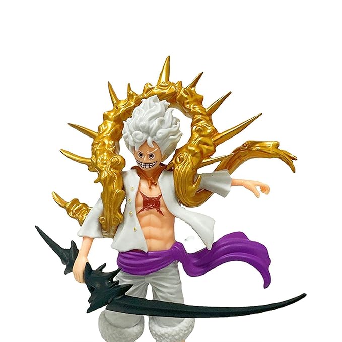 21 cm One Piece Anime, Luffy Gear 5 Action Figure, for Car Dashboard, Decoration, Office Desk & Study Table, Best Gift for Luffy Fans