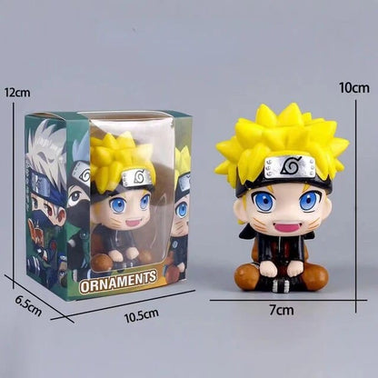 Cute Sitting Naruto Anime Figure, Premium Action Figure Collectibles, Naruto PVC Statues, Desk Ornament, for Anime Lovers - 10 cm