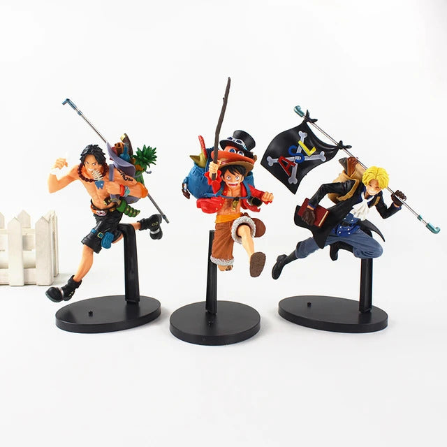 One Piece Three Brothers (Set of 3), 18 to 20 cm, Monkey D' Luffy, Portgas D. Ace & Sabo Action Figure, Best Gift for Anime Lovers