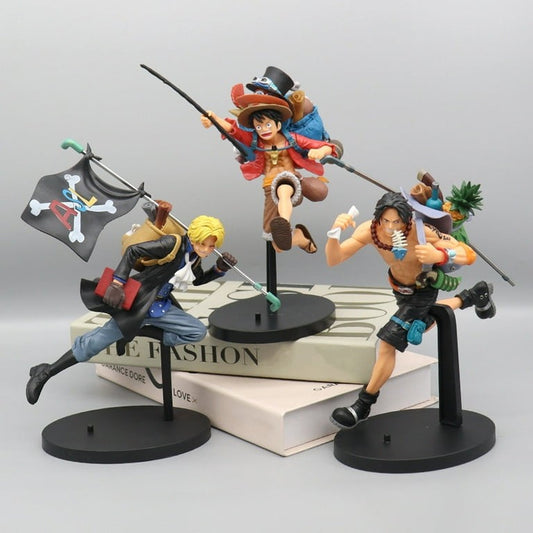 One Piece Three Brothers (Set of 3), 18 to 20 cm, Monkey D' Luffy, Portgas D. Ace & Sabo Action Figure, Best Gift for Anime Lovers