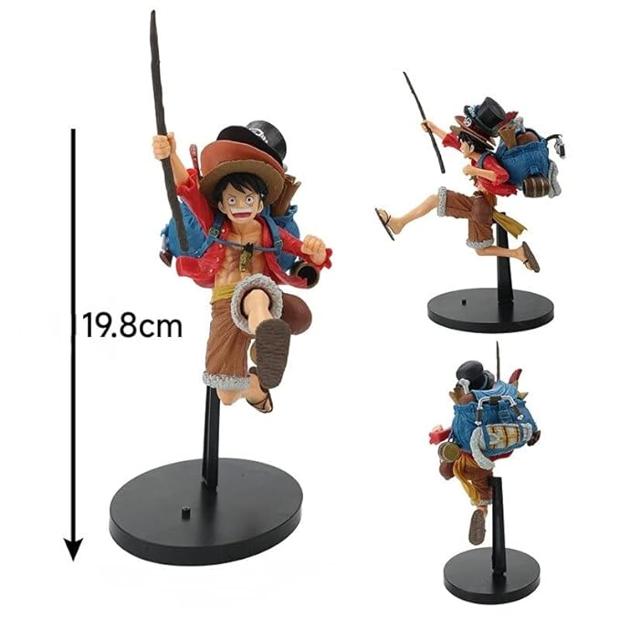 One Piece Three Brothers (Set of 3), 18 to 20 cm, Monkey D' Luffy, Portgas D. Ace & Sabo Action Figure, Best Gift for Anime Lovers