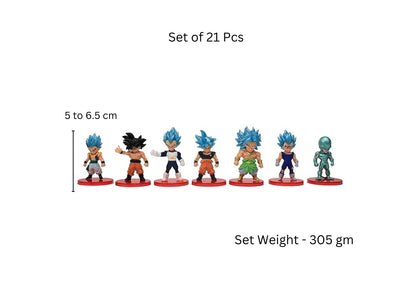 Dragon Ball Z Mini Action Figures (5 to 6.5cm / 21 pcs), PVC Anime Collectibles, Car Dashboard & Cake Decor, Ideal Gift for DBZ Fans