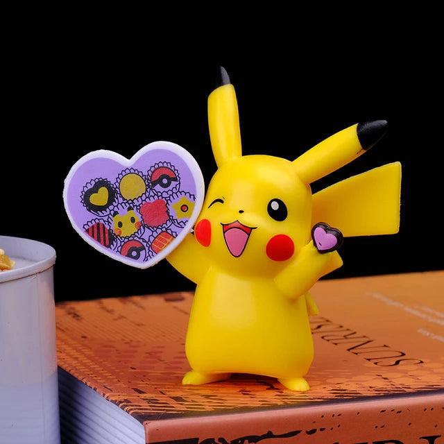 Charming Pikachu Love Figure Toy Set | 6 pcs/set | 7-8 cm Height | Perfect for Pokemon Fans | Wonderful Gift for Kids