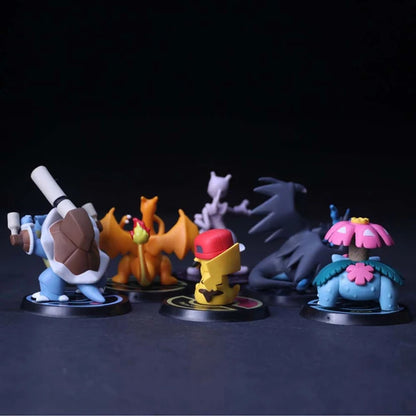 Cute Pokemon Action Figures Set, 6 Pcs Toy Set Collectibles, 5.5-7cm, High Quality PVC Figures with Name Display Stands, Best Gift for Pokemon Lovers