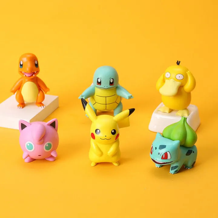 Pokemon Toy Set, Pokemon Collectibles, Pikachu Cartoon Figure, Unique Toy - 6 pcs/Set