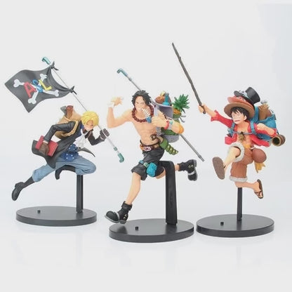 One Piece Three Brothers (Set of 3), 18 to 20 cm, Monkey D' Luffy, Portgas D. Ace & Sabo Action Figure, Best Gift for Anime Lovers