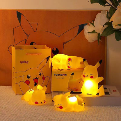 Cute Glowing Pikachu (Set of 4), Cartoon Night Light, Glowing Effect, Luminous Toys, Best Gift for Pikachu Lovers- 10 to 12 cm