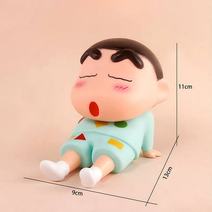 11 cm ShinChan Anime Figure in Sitting Pose, Phone Holder, Cartoon Toy, PVC Action Figure, Best Gift for ShinChan Fans