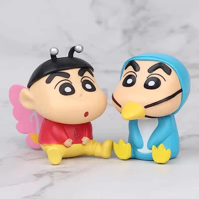 ShinChan Toy Figures - 6 pcs, Naughty Cute Cartoons, Fun Time Playset, Unbelievable likeness, Multicolor