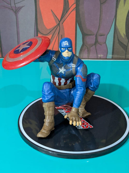 11 cm Avengers Captain America Action Figure, Superheroes Collectible Toy, PVC Statue with Base, Ideal Gift for Cap. America Fans