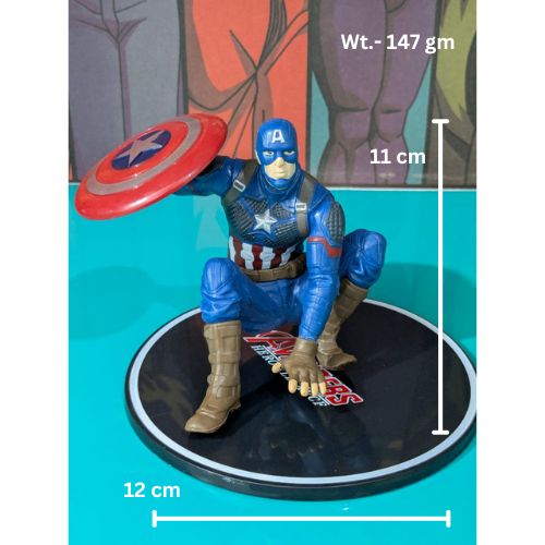 11 cm Avengers Captain America Action Figure, Superheroes Collectible Toy, PVC Statue with Base, Ideal Gift for Cap. America Fans