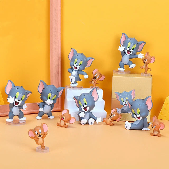 Tom & Jerry Toy Figures, Cartoon Collectibles, A Collection of Fun & Durability, Best Gift for Cartoon Lovers - Set of 6 (12 Pieces)