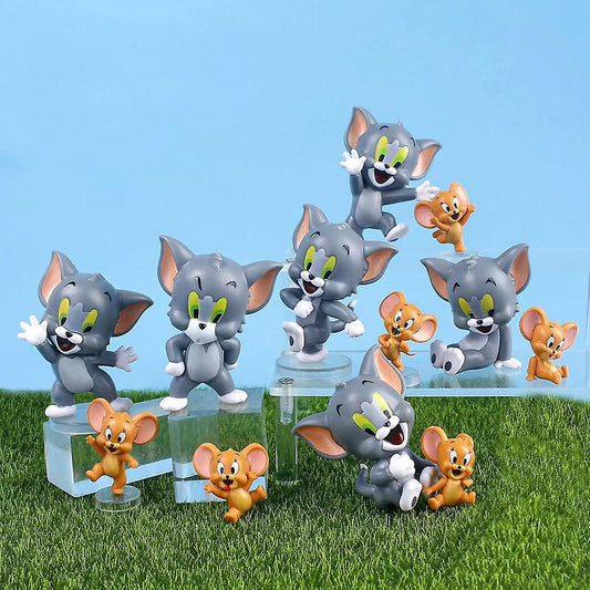 Tom & Jerry Toy Figures, Cartoon Collectibles, A Collection of Fun & Durability, Best Gift for Cartoon Lovers - Set of 6 (12 Pieces)
