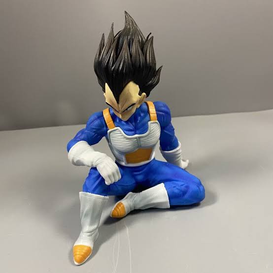 15cm DBZ Super Vegeta Action Figure, Sitting Pose, Premium PVC Anime Collectible, For Office Desk & Study Table Decor, Best Gift for DBZ Fans