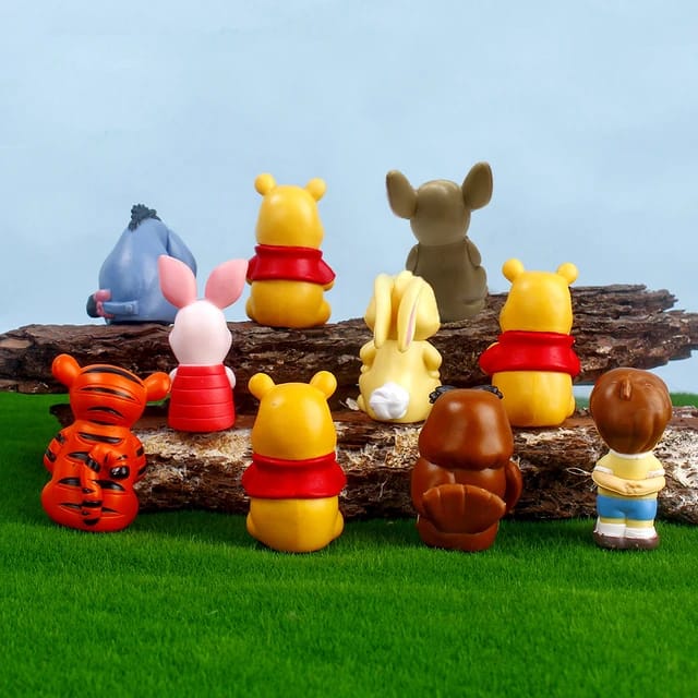 Charming Winnie The Pooh (Set of 10), Cartoon Toys for kids, Iconic Characters, Durable Quality, A Gift for Cartoon Fans -4.5 to 5.5 cm