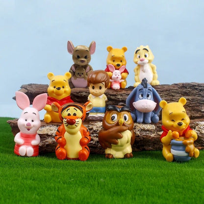 Charming Winnie The Pooh (Set of 10), Cartoon Toys for kids, Iconic Characters, Durable Quality, A Gift for Cartoon Fans -4.5 to 5.5 cm