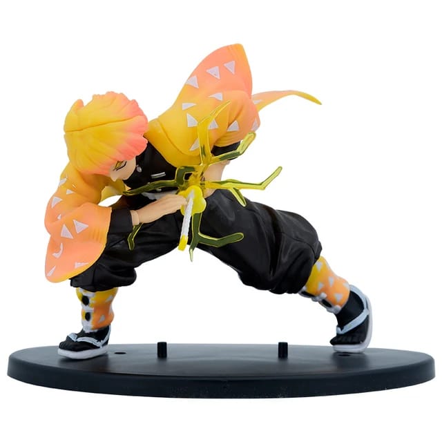 Demon Slayer Zenitsu Agatsuma Action Figure - 13 cm, In Dynamic Fighting Style, High Quality PVC Collectible for Demon Slayer Fans