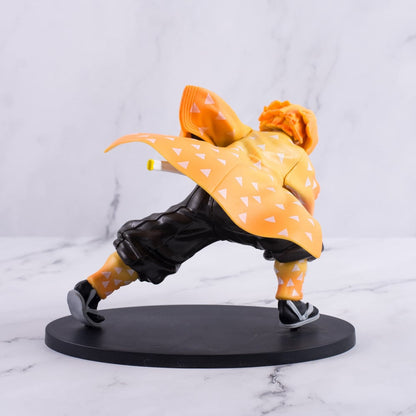 Demon Slayer Zenitsu Agatsuma Action Figure - 13 cm, In Dynamic Fighting Style, High Quality PVC Collectible for Demon Slayer Fans