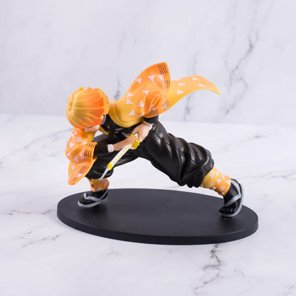 Demon Slayer Zenitsu Agatsuma Action Figure - 13 cm, In Dynamic Fighting Style, High Quality PVC Collectible for Demon Slayer Fans